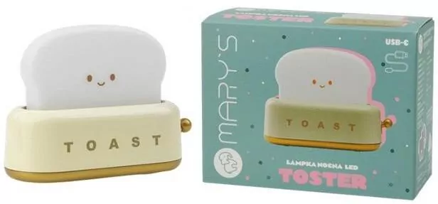 Lampka nocna LED toster żółty - tantis.pl
