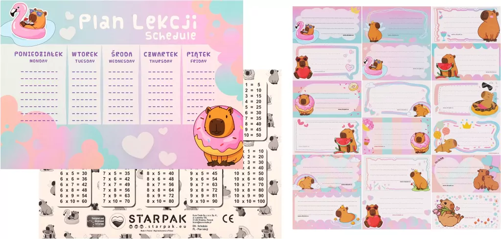 PLAN LEKCJI A5 NAKLEJ NA ZESZ KAPIBARA STK - tantis.pl