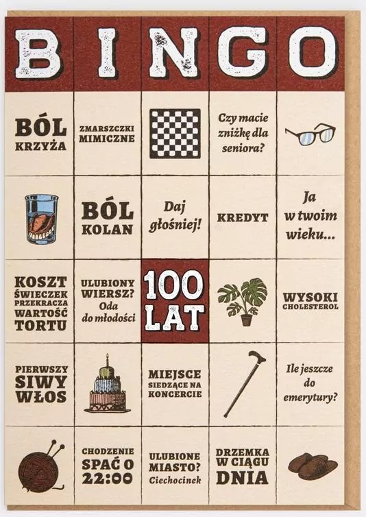 Kartka. Bingo 100 lat - tantis.pl