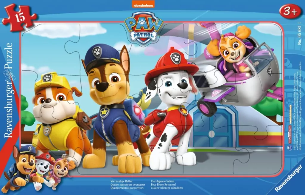 Puzzle 15 Paw Patrol Brave Rescuers Frame - tantis.pl