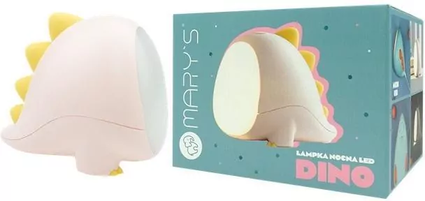 Lampka nocna LED dino różowy - tantis.pl
