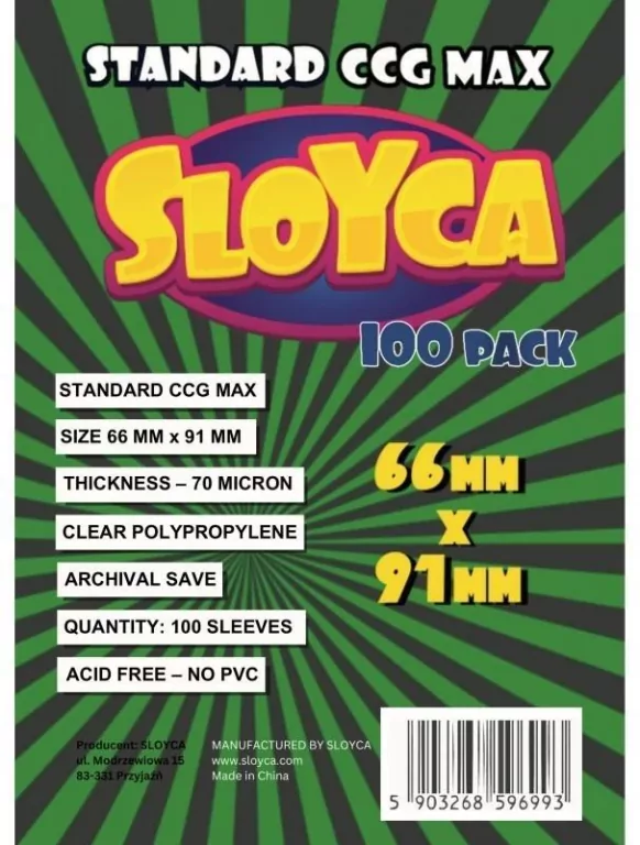 Koszulki Standard CCG MAX 66x91mm  SLOYCA - tantis.pl