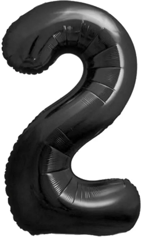 Balon foliowy B&C cyfra 2 matowa czarna 85cm - tantis.pl