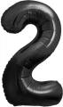 Balon foliowy B&C cyfra 2 matowa czarna 85cm - tantis.pl