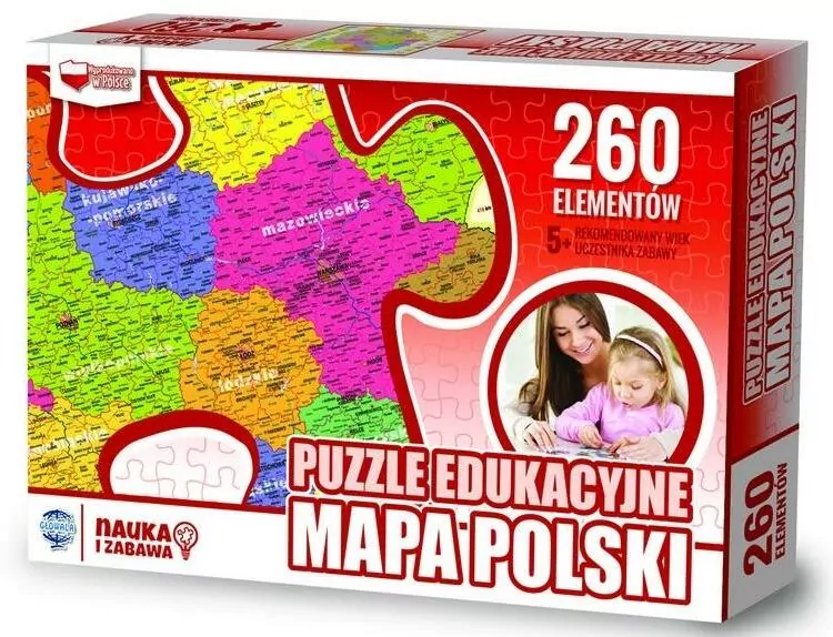 Zachem. Puzzle, edukacyjne Mapa Polski, 260 elementów - tantis.pl