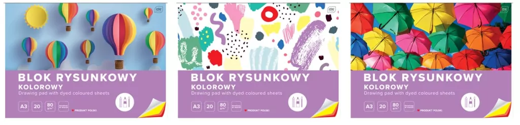 Blok rysunkowy kolorowy A3/20K - tantis.pl