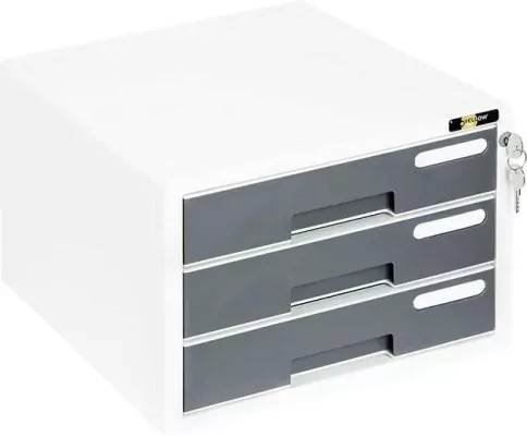 Szafka na dokumenty 3 szuflady szara YELLOW ONE