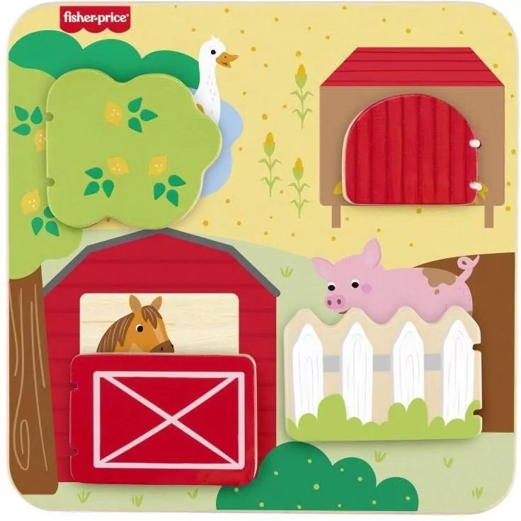 Fisher-Price Drewniana tablica ze zwierzątkami - tantis.pl