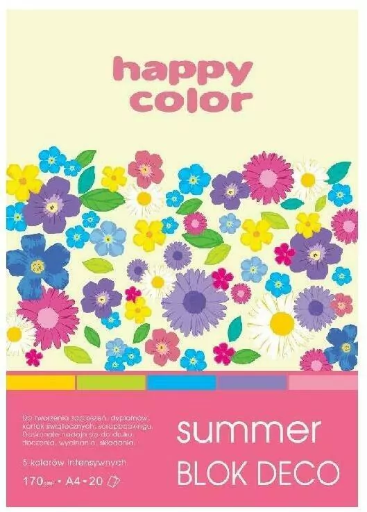 Blok A5/20ark. Deko summer. 5 kolorów 170g - tantis.pl