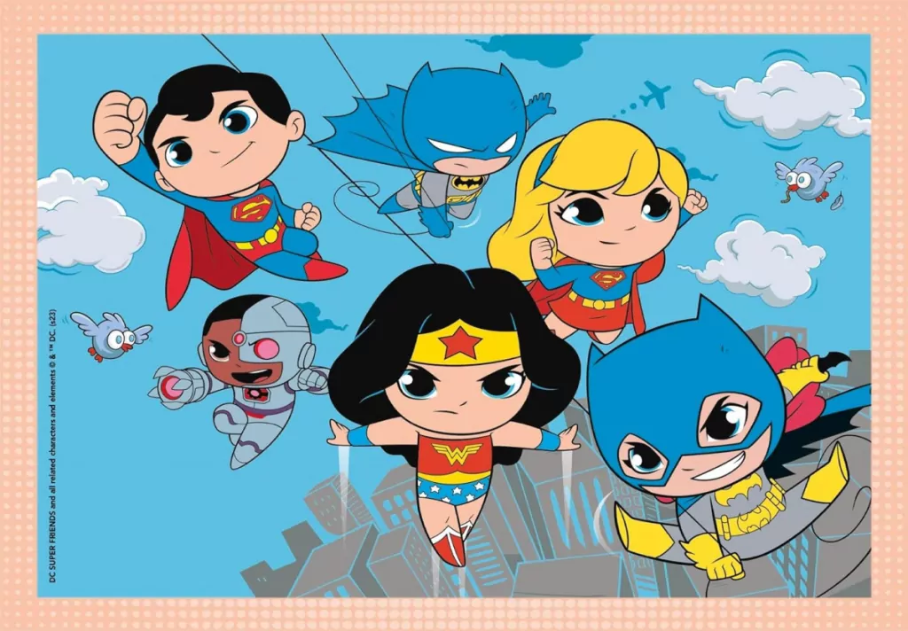 Clementoni. Puzzle 4w1. Super Kolor DC Superfriends - tantis.pl
