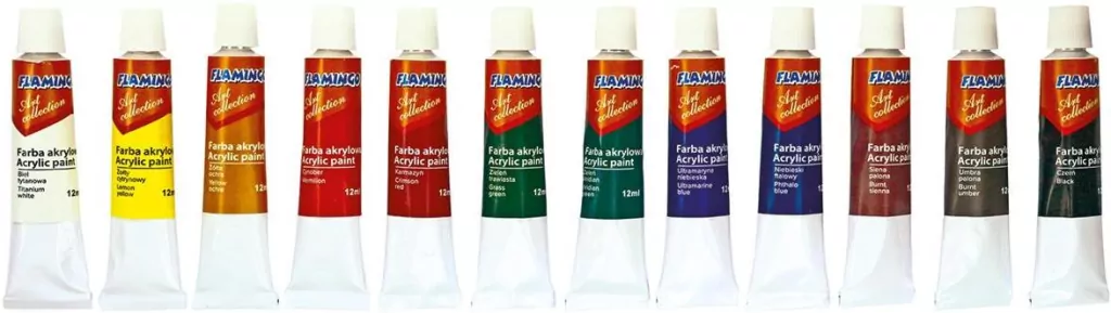 Farby akrylowe w tubie 12 kolorów 12ml - tantis.pl