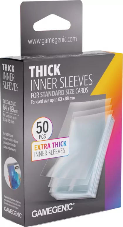 Gamegenic: Thick Inner Sleeves - Standard (64x89 mm) - 50 sztuk - tantis.pl