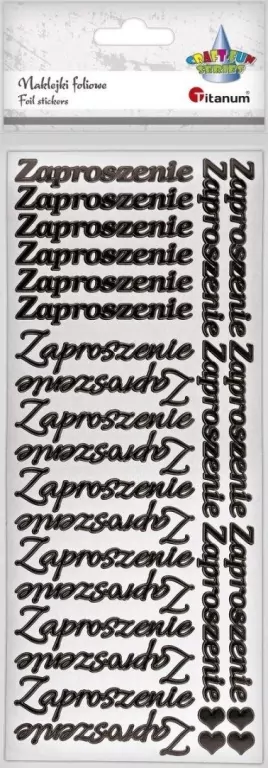 Naklejki foliowe napis Zaproszenie 28szt - tantis.pl