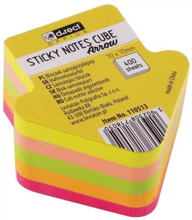 Bloczek kształty 70x70mm Strzałka D.RECT - tantis.pl