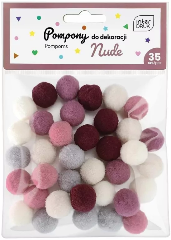 Pompony do dekoracji 35 sztuk. Nude - tantis.pl