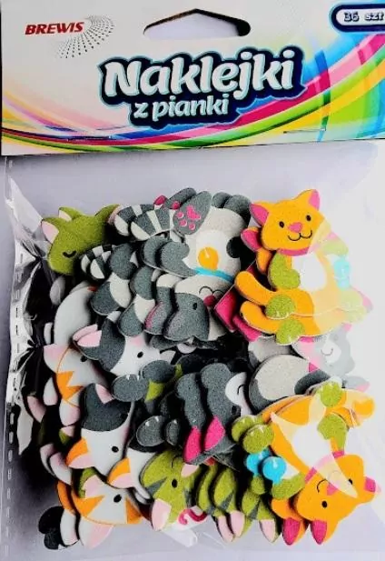 Naklejki z pianki Koty 36szt - tantis.pl