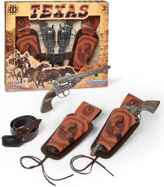 Zestaw kowbojski 2 rewolwery z kaburami - tantis.pl