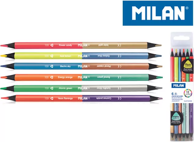 Kredki Bicolor fluo/metalizowane 12 kolorów - tantis.pl