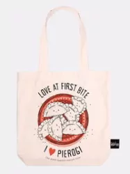 Torba bawełniania ecru. I love pierogi