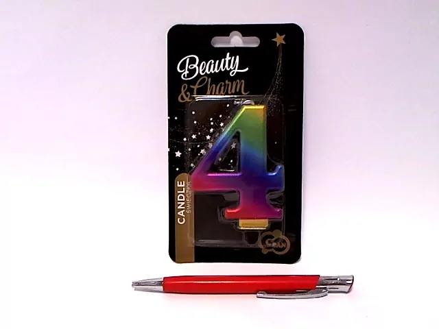 Świeczka B&C. Cyferka 4. Galaxy 8 cm - tantis.pl