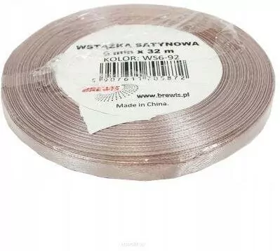 Wstążka satynowa pudrowy róż 6mm x 32m - tantis.pl