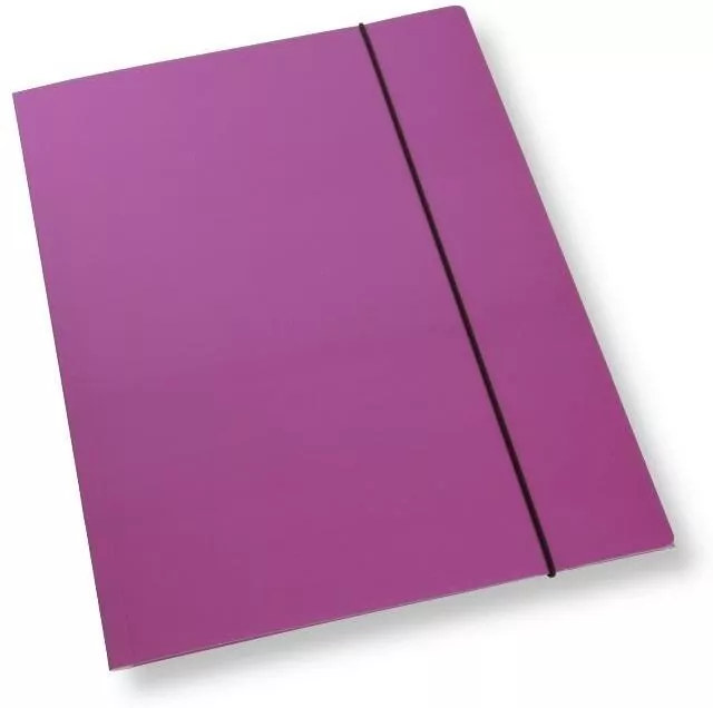 Teczka A4 z gumką lakier fioletowa 350gsm - tantis.pl