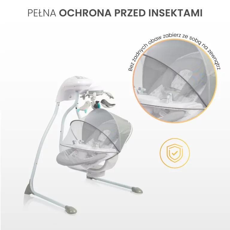 Caretero Huśtawka elektryczna Raffi light grey - tantis.pl