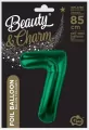 Balon foliowy. Cyfra 7. Zieleń butelkowa 85cm - tantis.pl