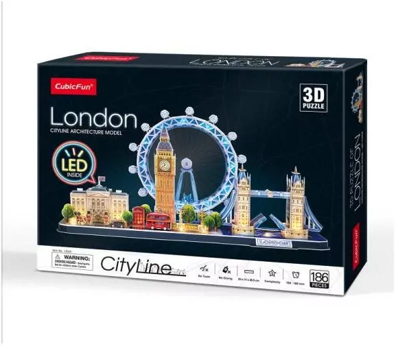 Cubic Fun. Puzzle 3D LED. Cityline Londyn - tantis.pl