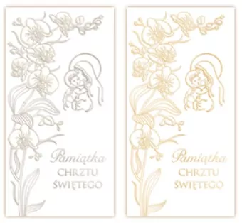 Karnet Chrzest Święty z kopertą. Hologram. Mix - tantis.pl
