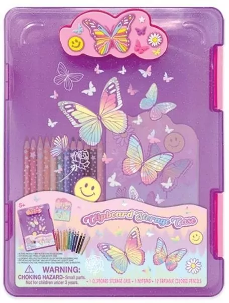 Teczka z klipsem + kredki Motylki - tantis.pl