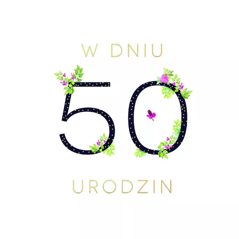 Karnet Swarovski kwadrat: Urodziny 50 - tantis.pl