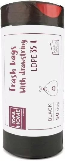 Worki z taśmą ściągającą 35l czarne - tantis.pl