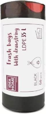 Worki z taśmą ściągającą 35l czarne