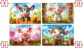 Puzzle x 4 Kontur Cute Animals CASTOR - tantis.pl