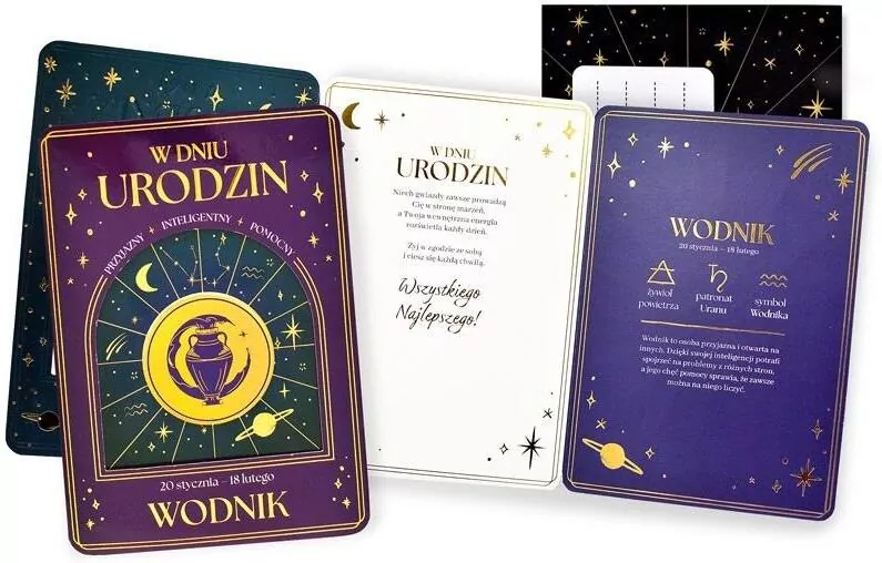 Karnet Urodziny (znaki zodiaku, Wodnik) - tantis.pl