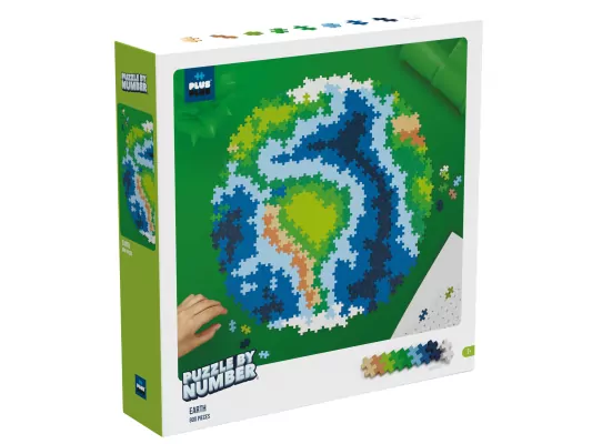 Puzzle po numerach- Ziemia. Klocki Plus-Plus