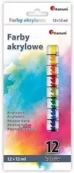 Farby akrylowe, 12 kolorów