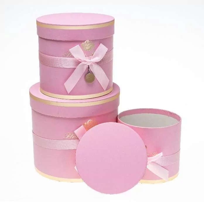 Pudełko Flower Box z kokardą c.róż ROZETTE - tantis.pl