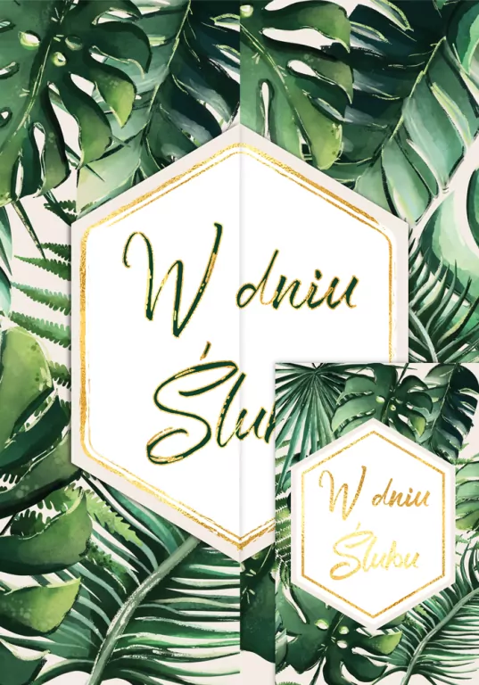 Karnet A5 Ślub. Monstera - tantis.pl