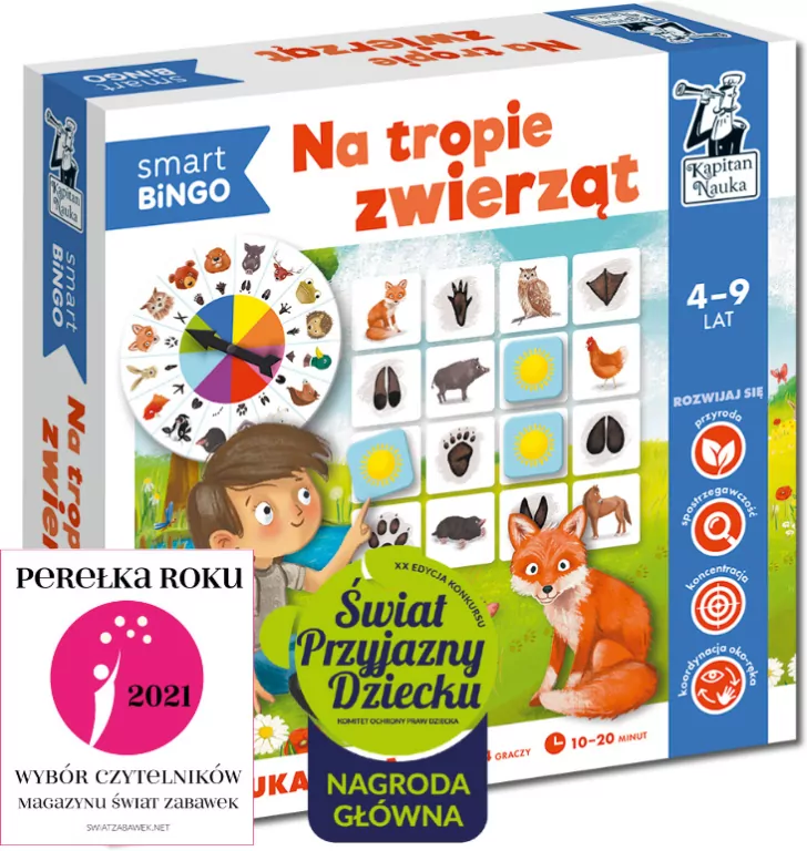 Kapitan Nauka. Na tropie zwierząt. Gra bingo - tantis.pl