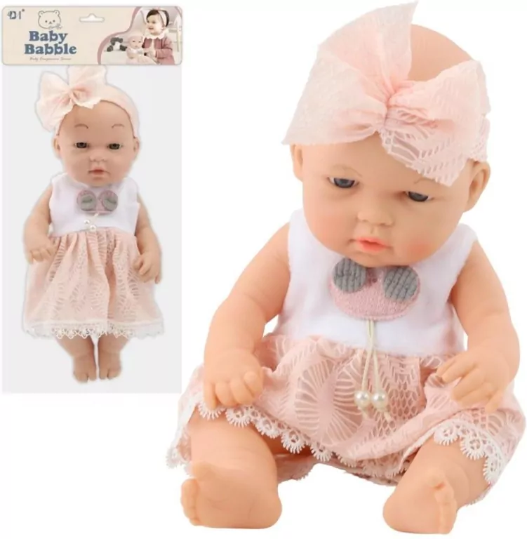 Lalka bobas 30cm w różowej sukience - tantis.pl
