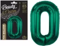 Balon foliowy. Cyfra 0. Zieleń butelkowa 85cm - tantis.pl