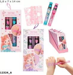 Żelopisy brokatowe do tatuażu Princess Mimi + szablony 1szt.mix 12324A