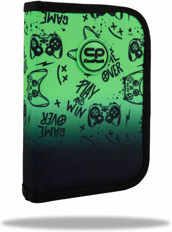Piórnik jednoklapkowy bez wyposażenia Coolpack Clipper Game Over Gradient Green - tantis.pl