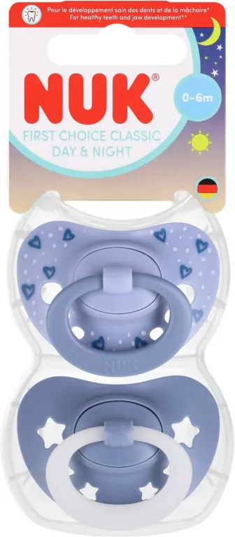 NUK. First Choice. Smoczek. 2 sztuki. 0-6 miesięcy. Niebieski - tantis.pl