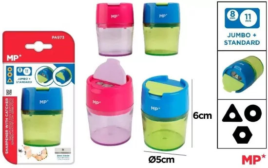 Temperówka z pojemnikiem podwójna MIX