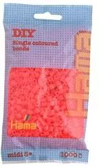 Hama Midi Koraliki w woreczku 1000 czerwone neonowe - tantis.pl