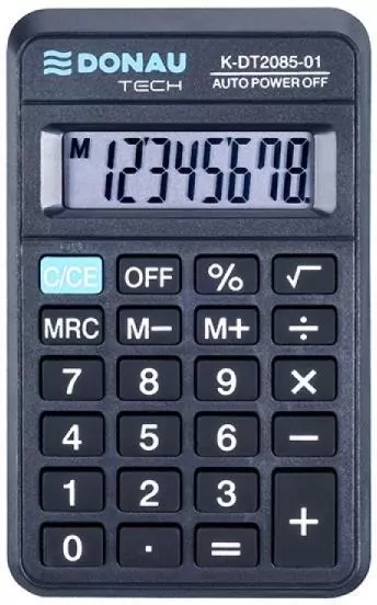 Kalkulator kieszonkowy 8 cyfr. czarny DONAU - tantis.pl