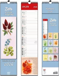 Kalendarz 2026 paskowy 13 planszowy Zioła